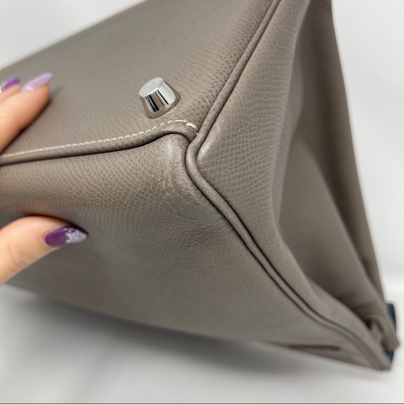 ✈️sold✈️Hermes Kelly35 Etoupe leather bag - Picture 10 of 16